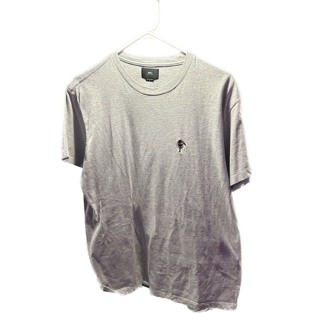 Obey Worldwide: T-Shirt Men's Large Short Sleeve Crew, Embroidered Rose & Sickle